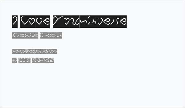 I Love You-Inverse Business Card