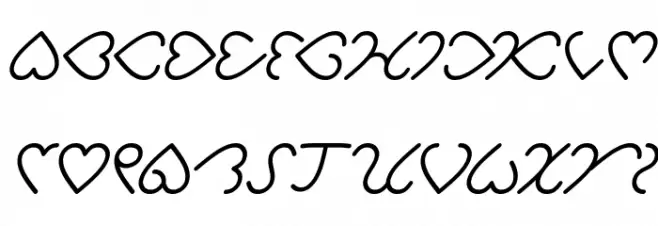 I Love You Italic 字体 大写