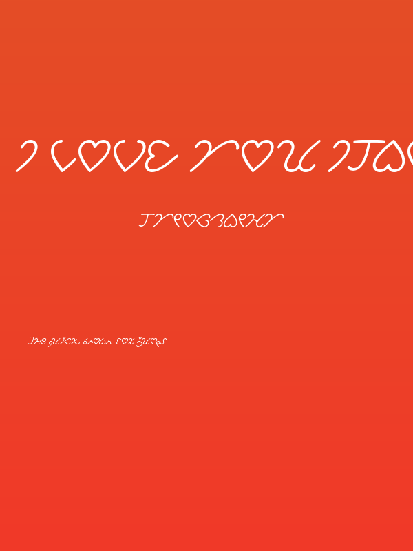 I Love You Italic Poster