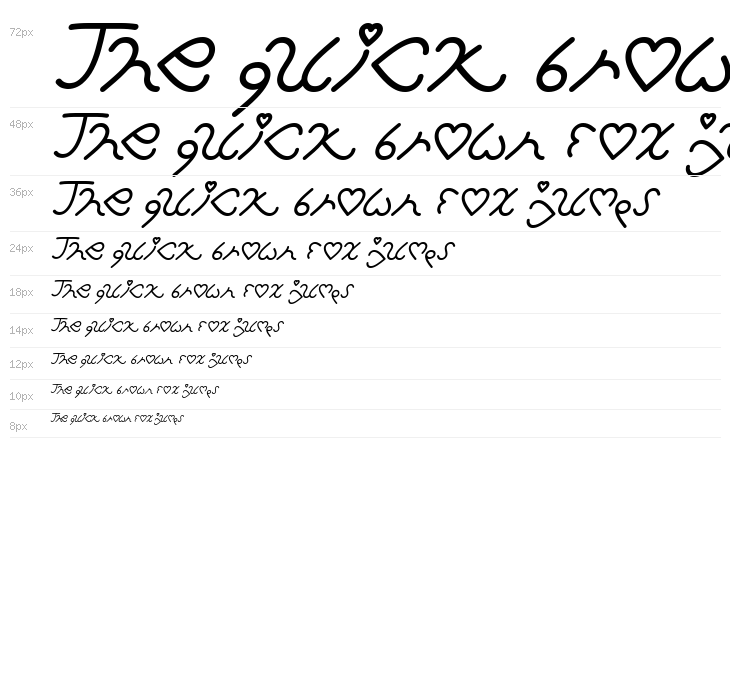 I Love You Italic Waterfall