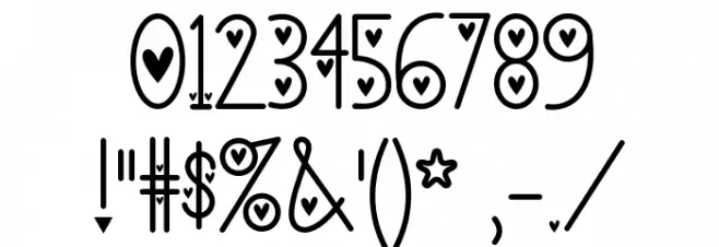 I Love You Monkey [Hearted] Font OTHER CHARS