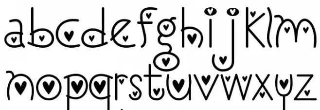 I Love You Monkey [Hearted] फ़ॉन्ट लोअरकेस