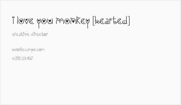 I Love You Monkey [Hearted] Business Card