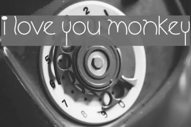 I Love You Monkey Font examples