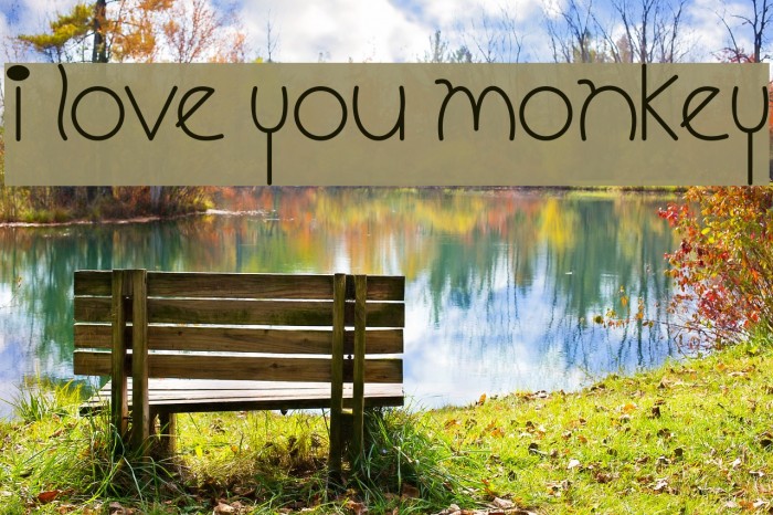 I Love You Monkey Font examples