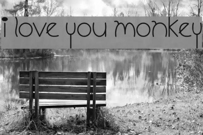I Love You Monkey Font examples