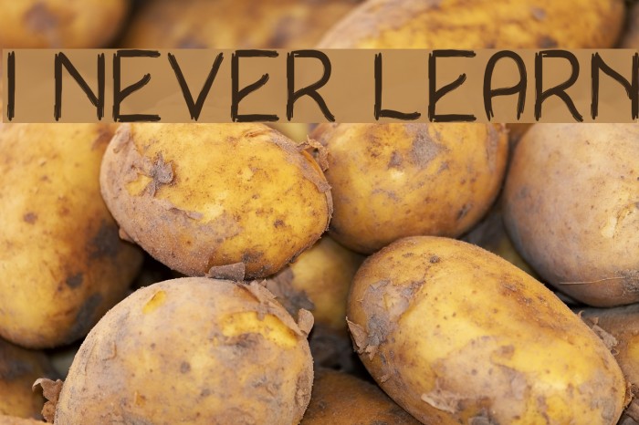 I Never Learn फ़ॉन्ट examples