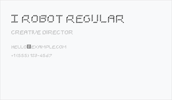 I ROBOT Regular Business Card