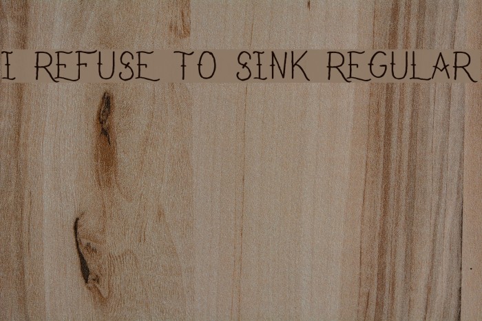 I Refuse To Sink Regular Font examples