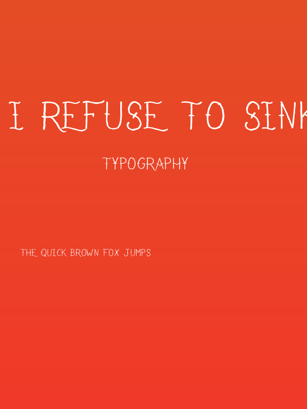 I Refuse To Sink Regular Poster