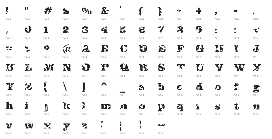 I Shot The Sheriff Character Map