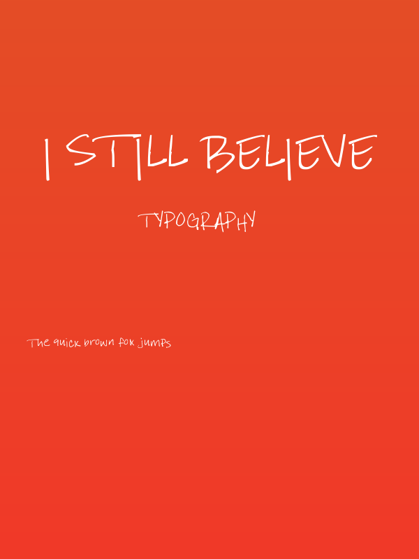 I Still Believe Poster