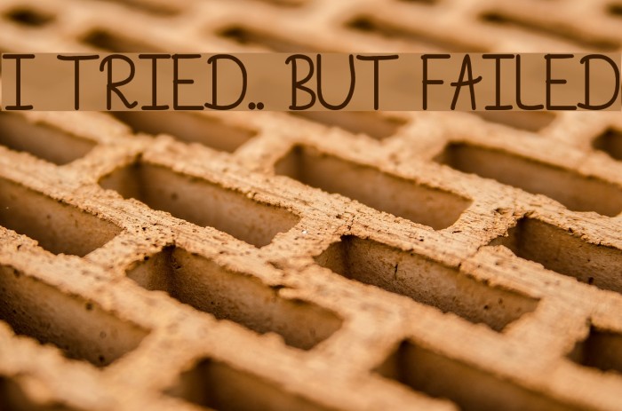 I Tried.. But Failed Font examples