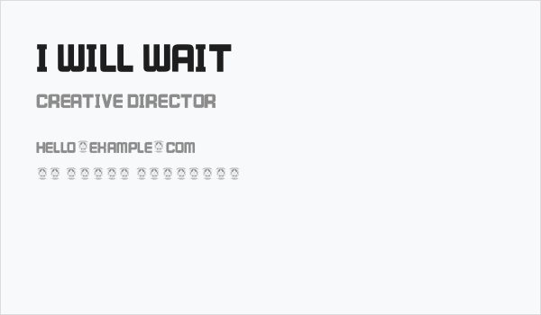 I WILL WAIT Business Card