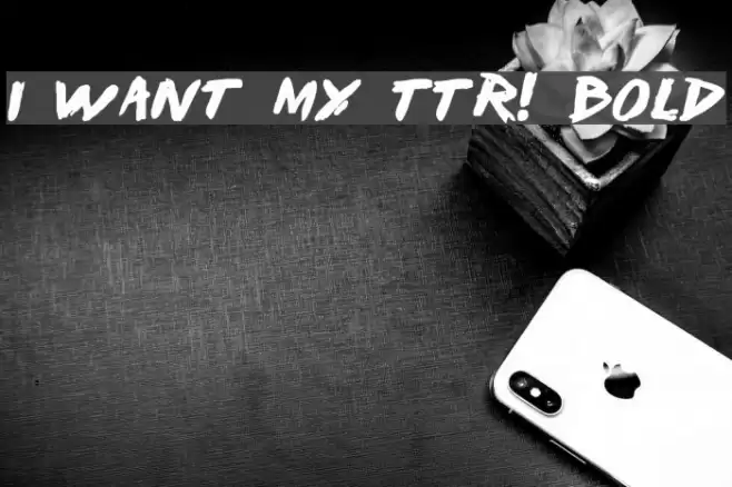 I Want My TTR! Bold Font examples