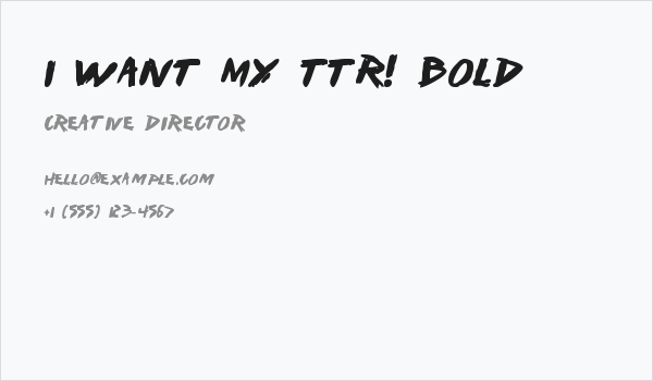 I Want My TTR! Bold Business Card