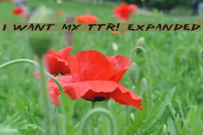 I Want My TTR! Expanded Example 1