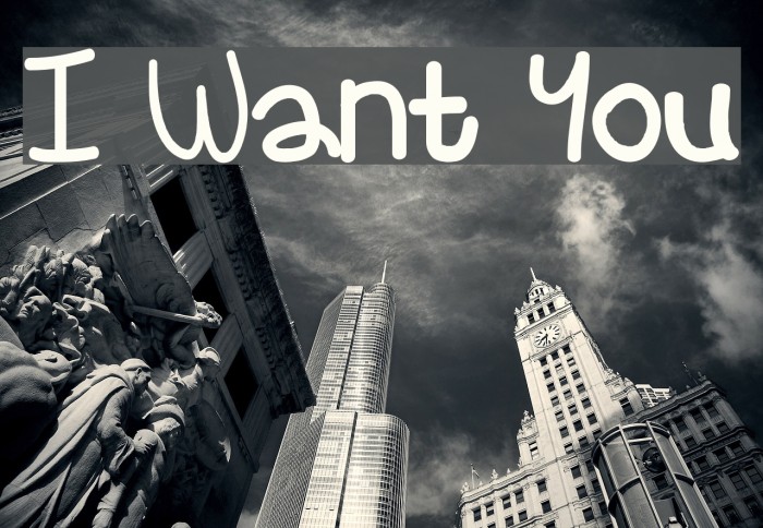 I Want You Font examples