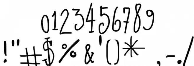 I Wrote All Font OTHER CHARS