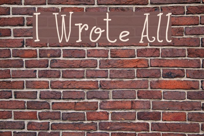 I Wrote All Example 1