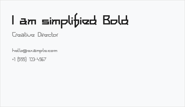 I am simplified Bold Business Card