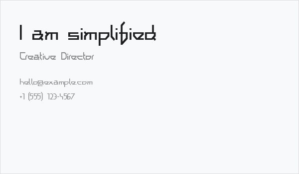 I am simplified Business Card