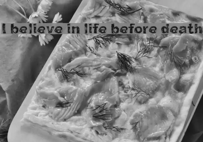 I believe in life before death Font examples