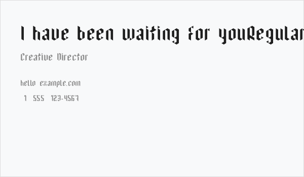 I have been waiting for youRegular Business Card