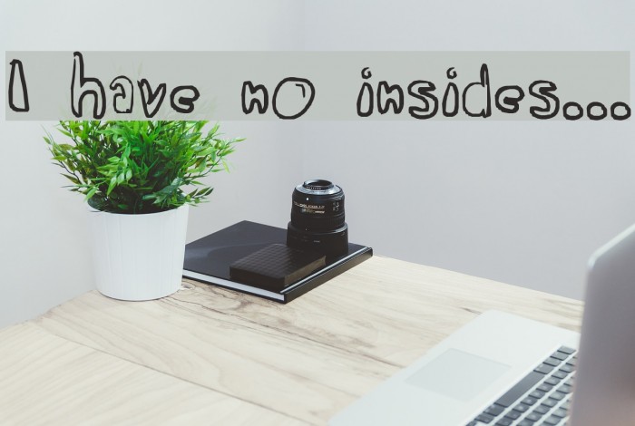 I have no insides... Font examples