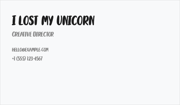 I lost my Unicorn Business Card