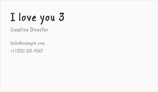 I love you 3 Business Card