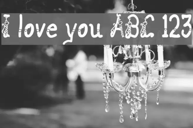 I love you ABC 123 Font examples
