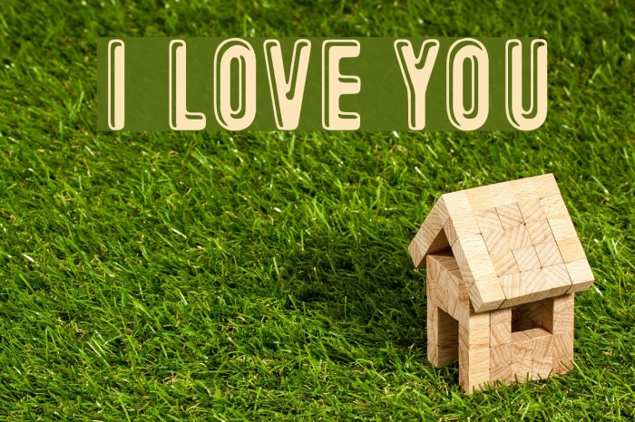 I love you Font examples