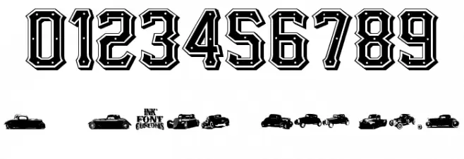 I.F.C. HOTROD TYPE Schriftart Anderer Schreiben