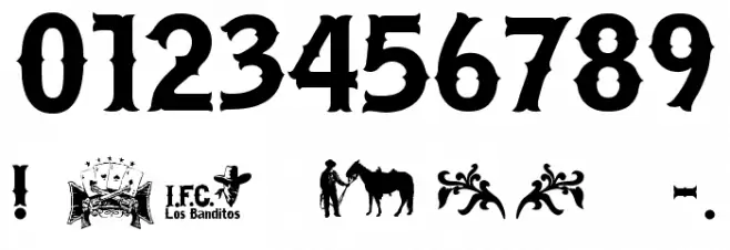 I.F.C. LOS BANDITOS Bold Font OTHER CHARS