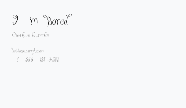 I'm Bored Business Card