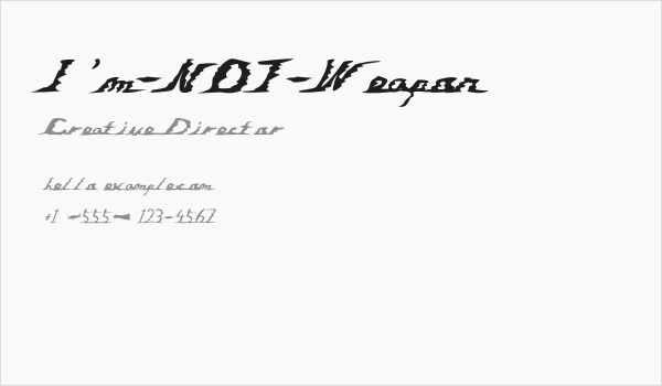 I'm-NOT-Weapon Business Card