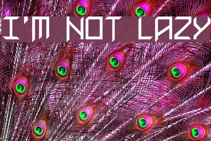 I'm Not Lazy Font examples