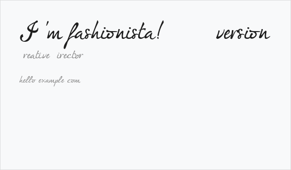 I'm fashionista!_DEMO-version Business Card