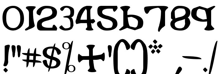 i crashed into gothic Font OTHER CHARS