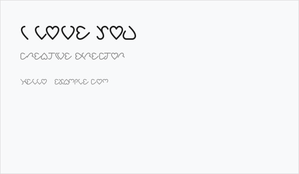 i love you Business Card