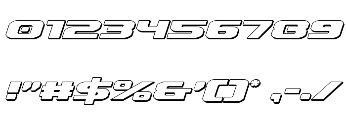 Iapetus 3D Italic Font OTHER CHARS
