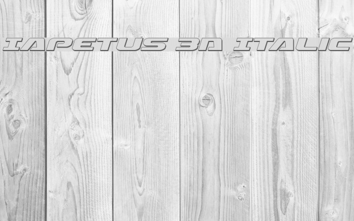 Iapetus 3D Italic Font examples