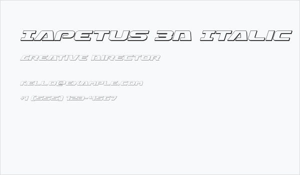 Iapetus 3D Italic Business Card