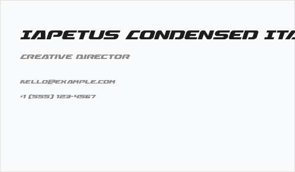 Iapetus Condensed Italic Business Card