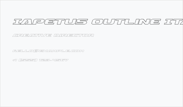 Iapetus Outline Italic Business Card