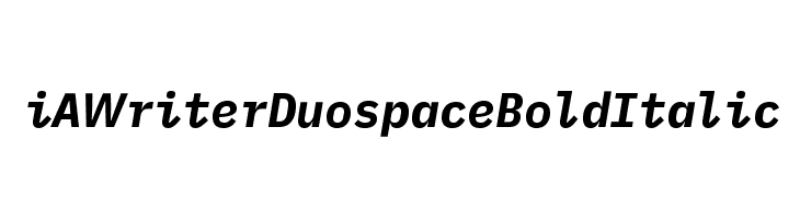 iA Writer Duospace BoldItalic Font