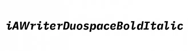 iA Writer Duospace BoldItalic  font caratteri gratis
