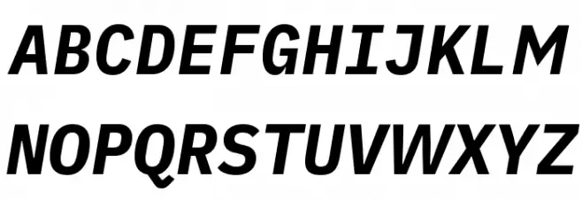 iA Writer Duospace BoldItalic Schriftart Groß