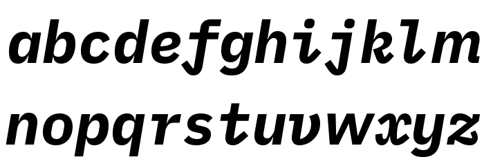iA Writer Duospace BoldItalic Font LOWERCASE